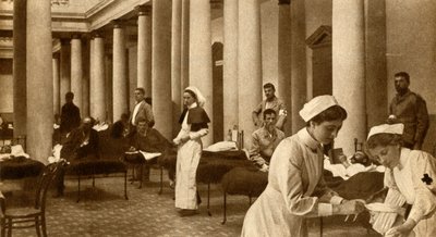 Boer och britt vårdas tillsammans, 1900, 1933. av Horace Walter Nicholls