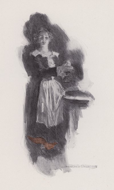 Illustration för Evangeline, A Tale of Arcadie, av Henry Wadsworth Longfellow (litho) av Howard Chandler (after) Christy