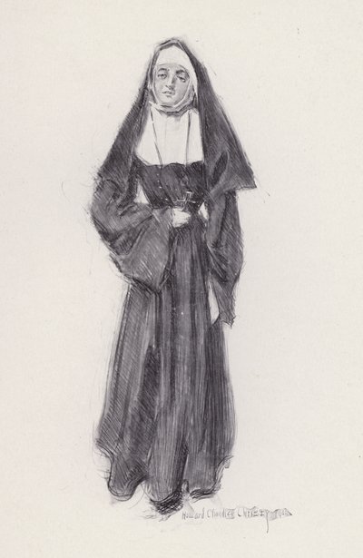 Illustration för Evangeline, A Tale of Arcadie, av Henry Wadsworth Longfellow (litho) av Howard Chandler (after) Christy
