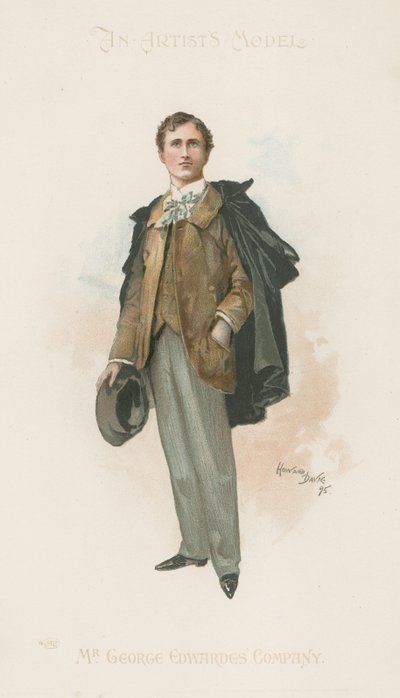 Porträtt av en man i helfigur (färglitografi) av Howard Davie