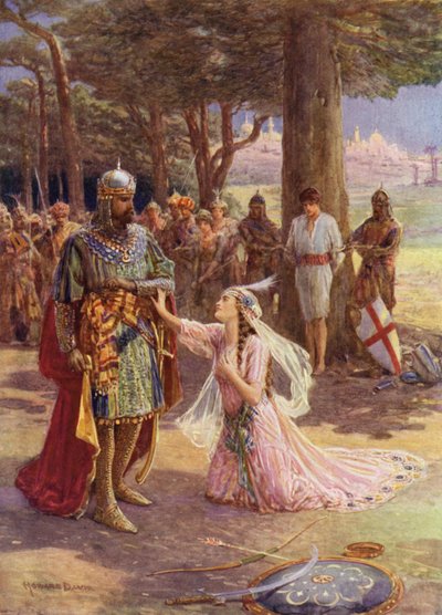 St James of Spain och prinsessan Celestine (färg litho) av Howard Davie