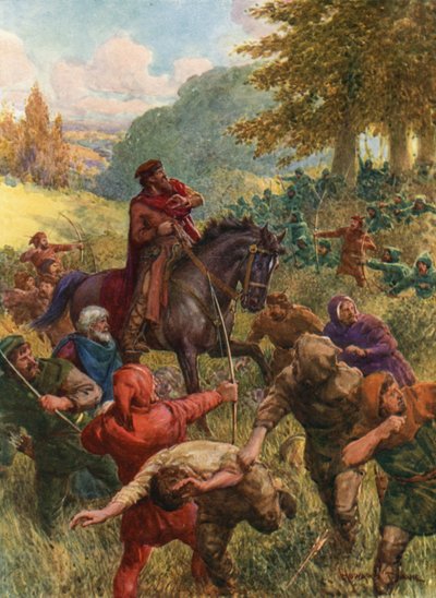 "Räddningen av Sir Richard of the Lea" (litho i färg) av Howard Davie