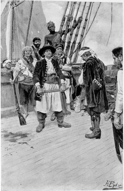 Kapten Tongrelow tog störst, illustration från "New York Colonial Privateers" av Thomas A. Janvier, pub. i Harper