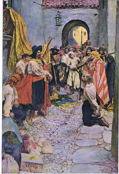 Utpressande hyllning från medborgarna, från Howard Pyles Book of Pirates publicerad av Harper & Bros, 1921 av Howard Pyle