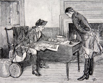Hale mottar instruktioner från Washington av Howard Pyle