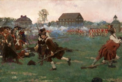 Striden på Lexington Common den 19 april 1775 av Howard Pyle