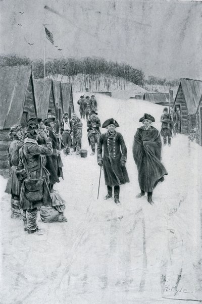Washington och Steuben på Valley Forge, illustration från "General Washington" av Woodrow Wilson, pub. i Harper
