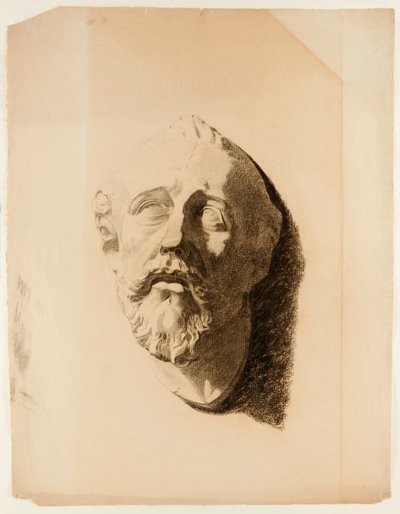 Ritning av avgjutning av manshuvud av Howard Russell Butler