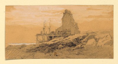 Fabrik vid stranden. av Howard Russell Butler