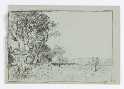 Utan titel (Träd med hus) av Howard Russell Butler