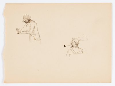 Utan titel (två teckningar av män) av Howard Russell Butler