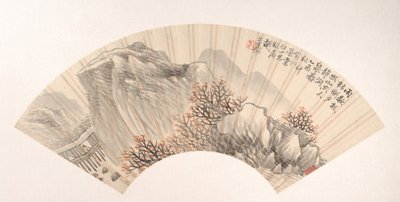 Landskap, daterad 1885. av Hu Yuan