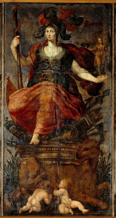 Gobeläng av de sju läder av Hubert (after) Goltzius