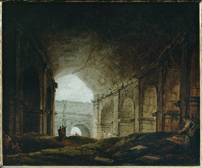 Interiör av Colosseum, Rom ... av Hubert (circle of) Robert