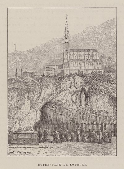 Notre-Dame De Lourdes (gravyr) av Hubert Clerget