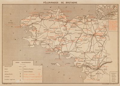Pelerinages De Bretagne (färglitografi) av Hubert Clerget