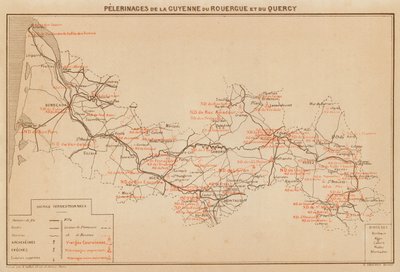 Pelerinages De La Guyenne Du Rouergue Et Du Quercy (färglitografi) av Hubert Clerget