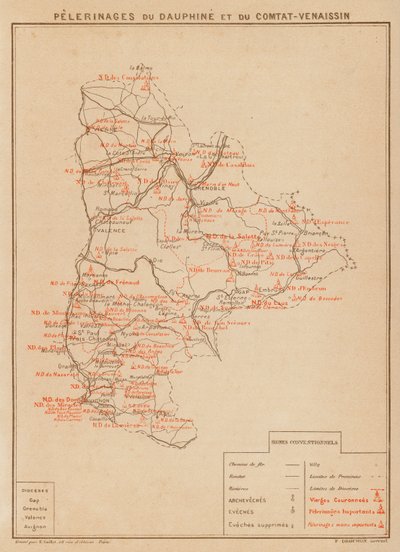 Pelerinages Du Dauphine Et Du Comtat-Venaissin (färglitografi) av Hubert Clerget