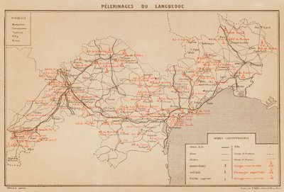 Pelerinages Du Languedoc (färglitografi) av Hubert Clerget