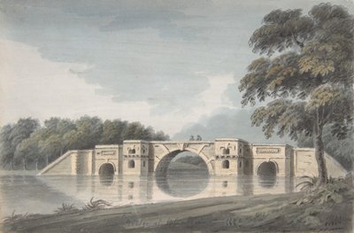 Bron vid Blenheim Palace recto, York Cathedral verso, 1700-1800-talet. av Hubert Cornish