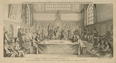 En representation av överborgmästaren, hovrätten och det gemensamma rådet av Hubert Francois Gravelot