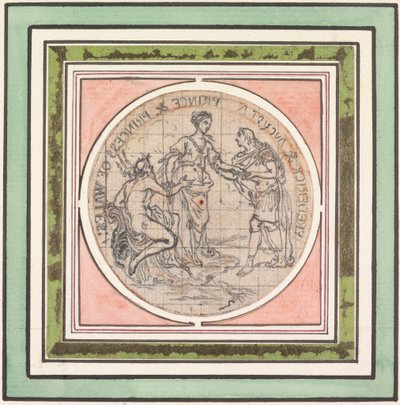 Design för en medalj: Frederick och Augusta, Prince och Princess of Wales av Hubert Francois Gravelot