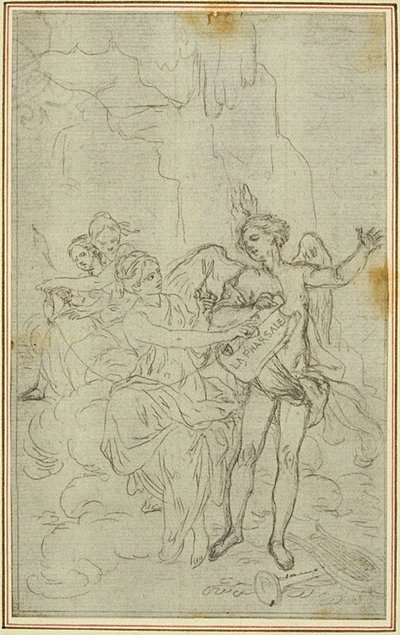 Studie: Vinjett-Frontstycke till Lucains "La Pharsale" av Hubert Francois Gravelot