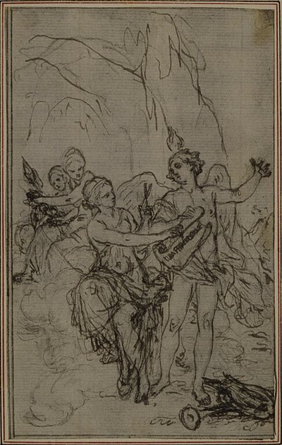Studie: Vinjett-Frontstycke till Lucains "La Pharsale" av Hubert Francois Gravelot