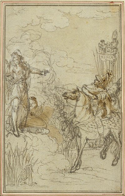 Studie till Lucains "La Pharsale", Canto I av Hubert Francois Gravelot