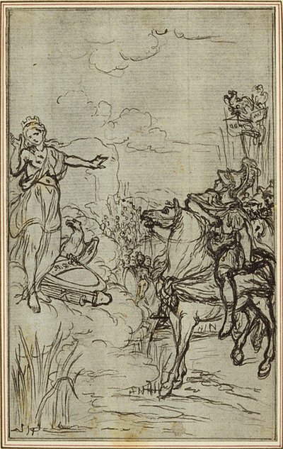 Studie till Lucains "La Pharsale", Canto I av Hubert Francois Gravelot