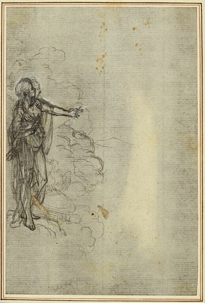 Studie till Lucains "La Pharsale", Canto I, Stående kvinnofigur av Hubert Francois Gravelot