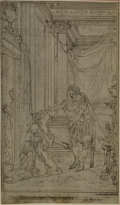 Studie till Lucains "La Pharsale", Canto X av Hubert Francois Gravelot