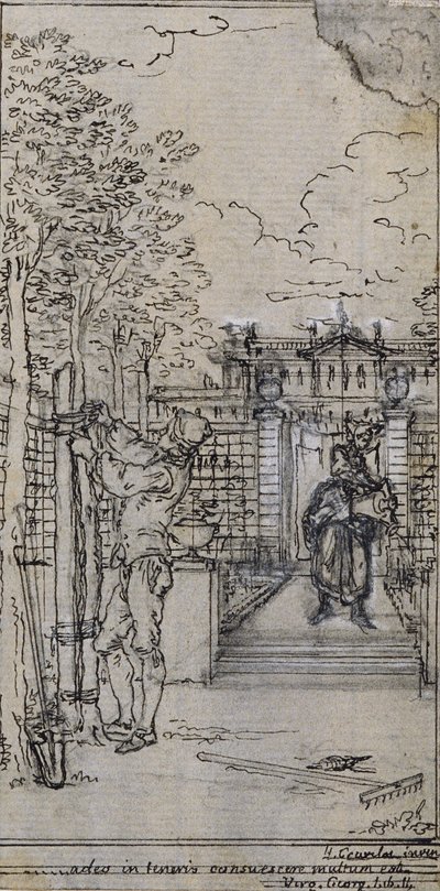 Studie till vinjett-frontispiece i Poncelets "Principes Generaux pour Servir à l