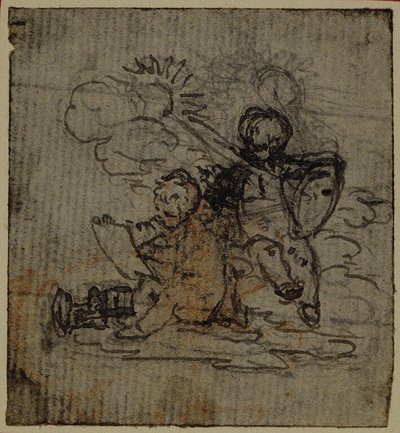 Studie till vinjett-frontspegel av Tacitus "Tiberius, eller de sex första böckerna i Annalerna", Vol. 1 av Hubert Francois Gravelot