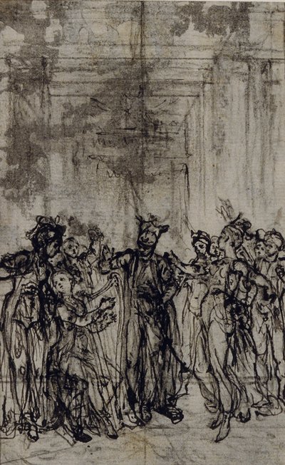 Studie till vinjett i Jean François Marmontels "Contes Moraux" av Hubert Francois Gravelot