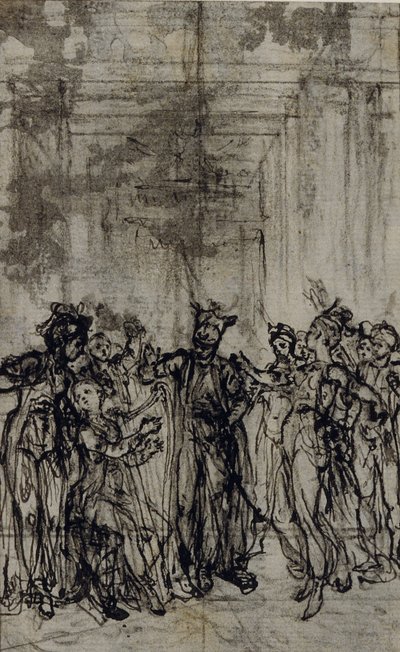 Studie till vinjett i Jean François Marmontels "Contes Moraux" av Hubert Francois Gravelot