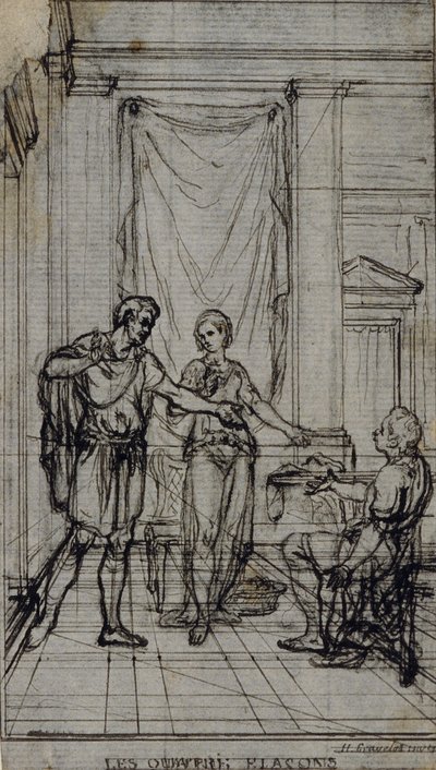 Studie till vinjett i Jean François Marmontels "Contes Moraux" av Hubert Francois Gravelot