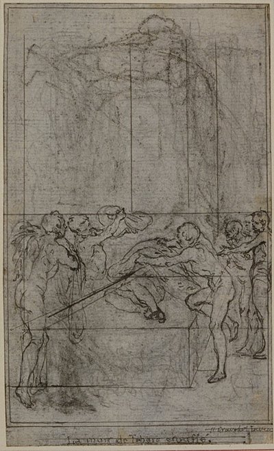 Studie till en illustration i Tacitus "Tiberius, eller de sex första böckerna i Annalerna", Bok VI, Vol. 3, 1:a studien av Hubert Francois Gravelot
