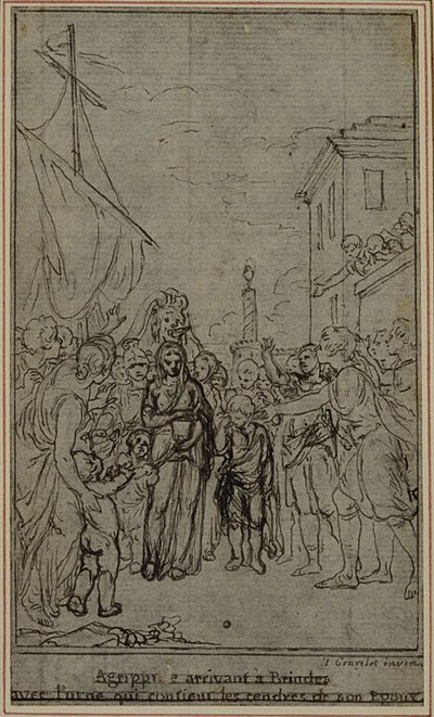 Studie för en illustration i Tacitus "Tiberius, eller de sex första böckerna i Annalerna", Bok III, Vol. 2, 2:a studien av Hubert Francois Gravelot