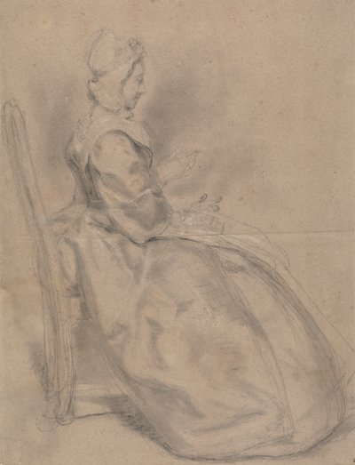 Studie av en sittande dam av Hubert Francois Gravelot