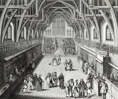 Westminster Hall, The First Day of Term, A Satirical Poem, 1797 graverad av C.Mosley av Hubert Francois Gravelot