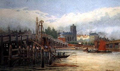 Gamla Putney Bridge av Hubert James Medlycott