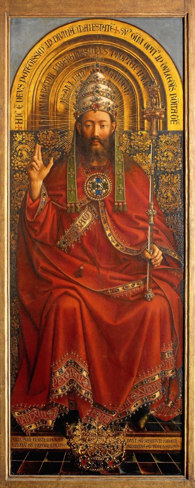 Gud Fadern, centralpanelen i Gents altartavla av Hubert & Jan van (1390 1441) Eyck