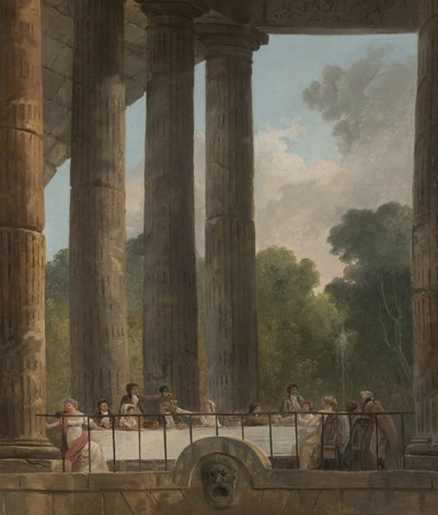 En bankett i ruinerna av ett tempel, 1795 av Hubert Robert