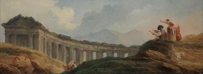 En pelargång i ruiner av Hubert Robert