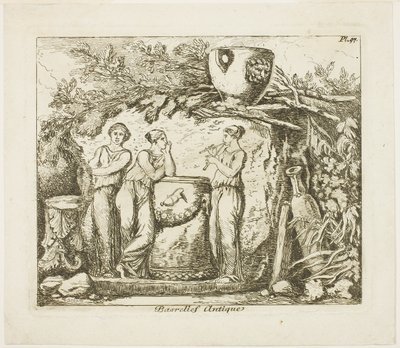 Antik basrelief av Hubert Robert