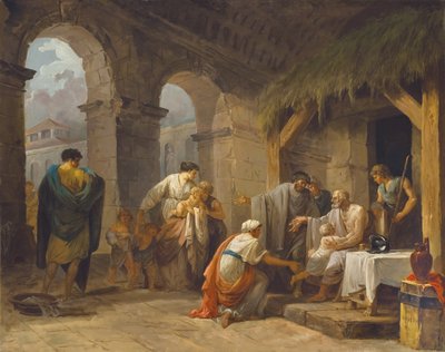 Belisaire tar emot gästfriheten av en bonde som har arbetat under hans order, 1787 av Hubert Robert