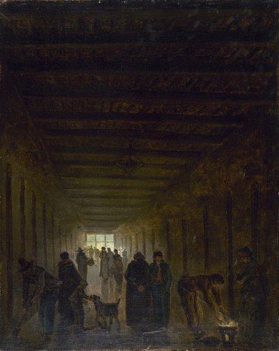 Saint-Lazare-fängelsets korridor, ca. 1793. av Hubert Robert