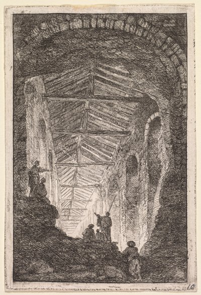 Kvällar i Rom: Antikgalleriet, 1763-1764. av Hubert Robert