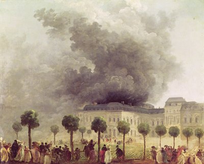 Brand i operahuset i Palais-Royal 1781 av Hubert Robert